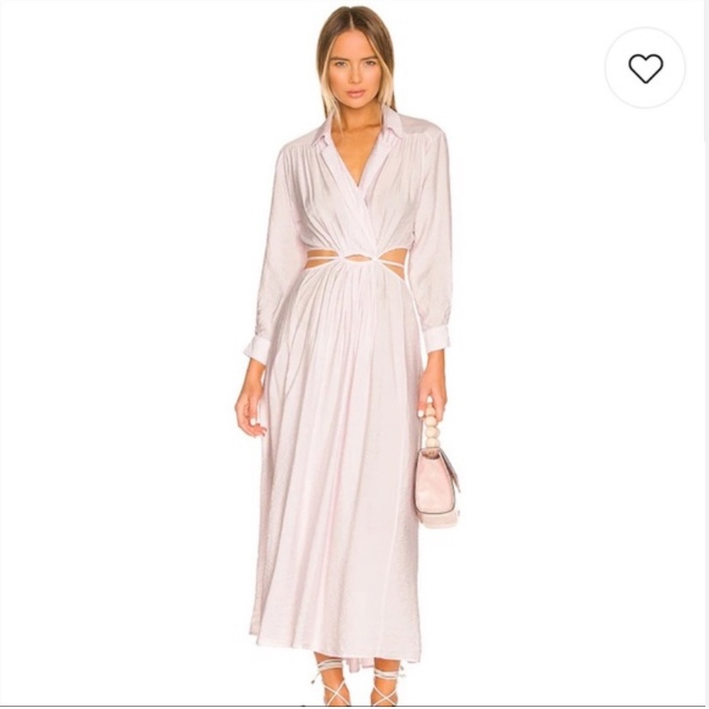 Young Fabulous & Broke Blush Cutout Maxi Shirt Dress